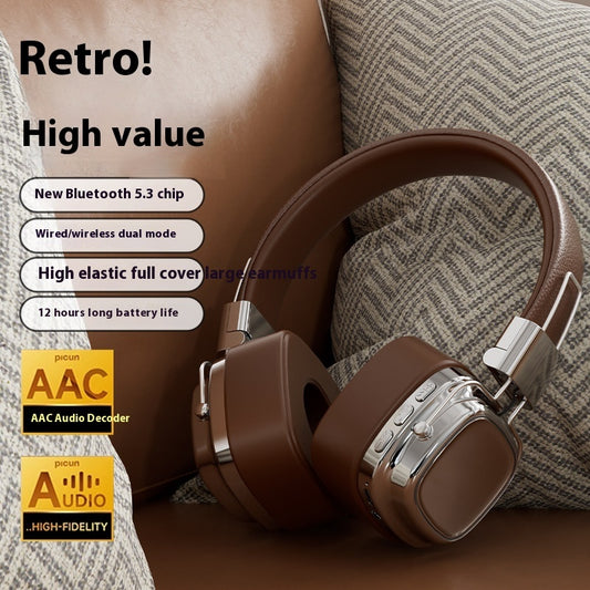 Retro Wireless Bluetooth 5.3 Head-mounted Dynamic Bass Boost Headset