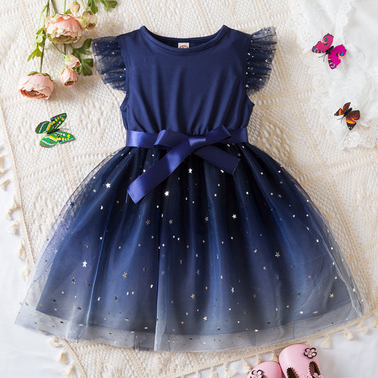 Fashionable Little Girl Starry Princess Dress Tulle